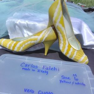 Carlos falchi EXOTIC VINTAGE snakeskin heels
